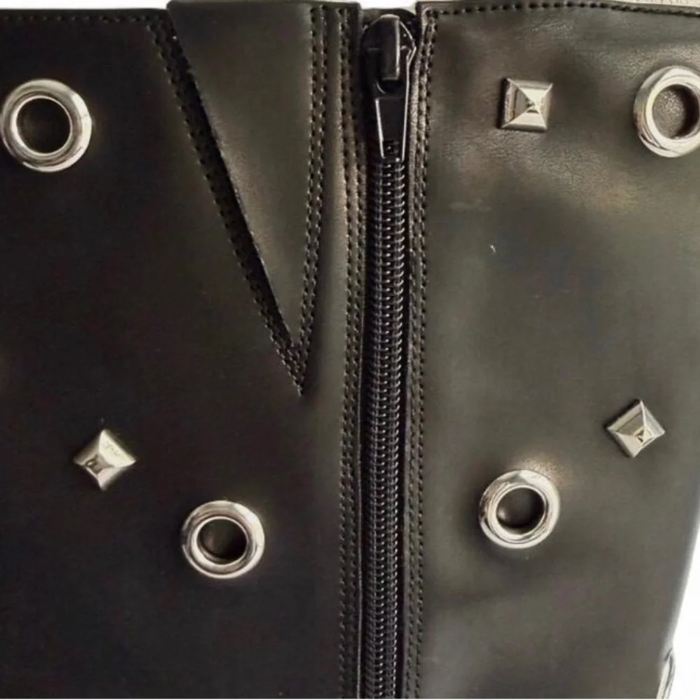 I.N.C. International Concepts Women's Black Saiqa Grommet Knee High Boots 6M
